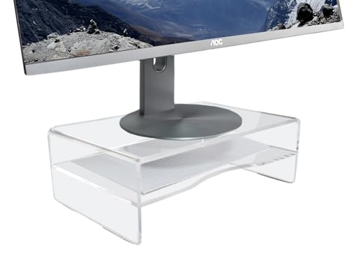 Desq Acryl Monitorständer Höhe 120 mm Briefablage Dutch Design, Transparent von Desq