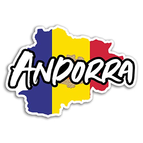2 x 10 cm Andorra Karte Vinyl Aufkleber - Flaggen-Reise-Aufkleber Laptop Gepäck # 18150 (10 cm breit) von Destination Vinyl Ltd