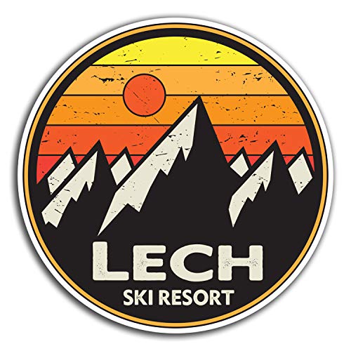 2 x 10 cm Lech Austria Vinyl-Aufkleber – Ski Reise Aufkleber Laptop Gepäck #32741 (10 cm breit) von Destination Vinyl Ltd