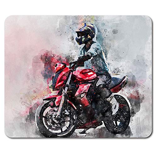 Motorrad-Kunst Mauspad Pad - Fahrrad Radfahrer-Motorrad-Herren-Computer-Geschenk # 12318 von Destination Vinyl Ltd