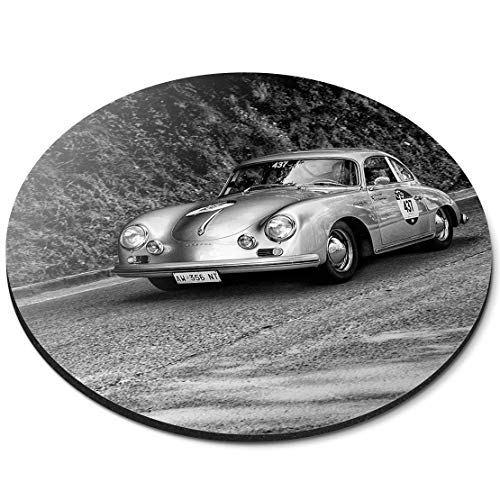 RM12653 Mauspad, rund, Vintage-Stil, Rennauto, Sport, Porsche Büro von Destination Vinyl Ltd