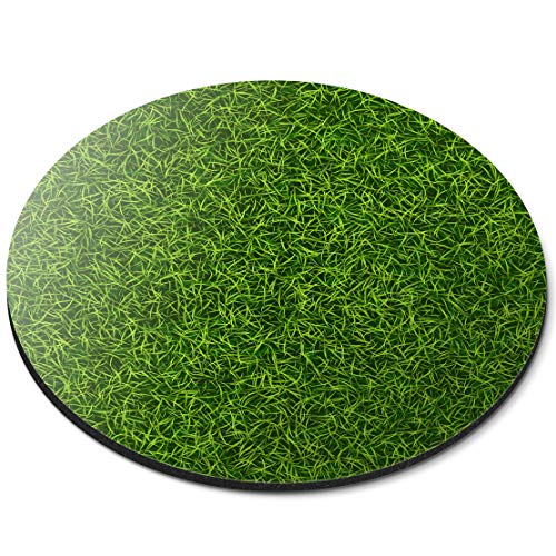 RM14823 Mauspad, rund, grünes Gras, Fußball, Sport, Büro, Geschenk von Destination Vinyl Ltd