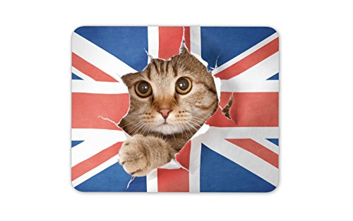 Union Jack Katze Mauspad Pad - Flagge Kitten lustiger Witz Spaß-Geschenk-PC Computer # 8272 von Destination Vinyl Ltd