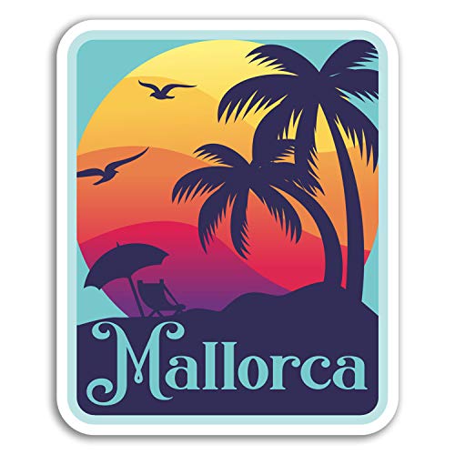 Vinyl-Aufkleber Mallorca, 10 cm, Spanien, Reiseaufkleber, Laptop, Gepäck, #18361, 10 cm hoch, 2 Stück von Destination Vinyl Ltd