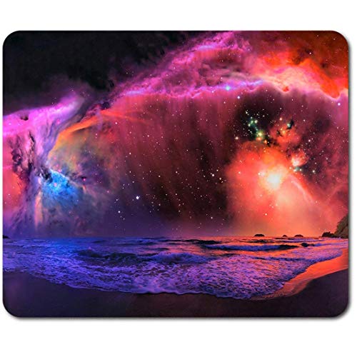 Rechteckiges Mauspad – Fantasy Galaxy Sky Beach Scene 23,5 x 19,6 cm (9,3 x 7,7 Zoll) für Computer & Laptop, Büro, rutschfeste Unterseite #45001 von Destination
