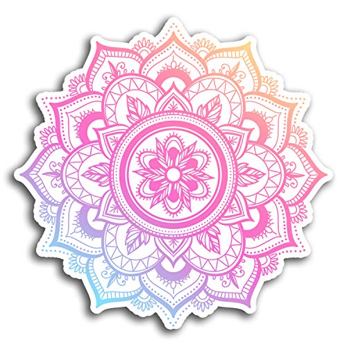 2 x 10 cm Mandala Boho Yoga Vinyl-Aufkleber - Aufkleber Laptop Gepäck Geschenk # 19355 (10 cm breit) von DestinationVinyl