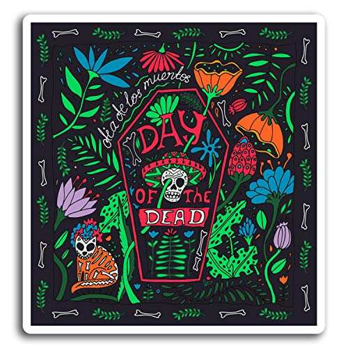 2 x 10 cm Tag der Toten Vinyl Aufkleber - Mexiko-Aufkleber Laptop Gepäck # 17010 (10 cm breit) von DestinationVinyl