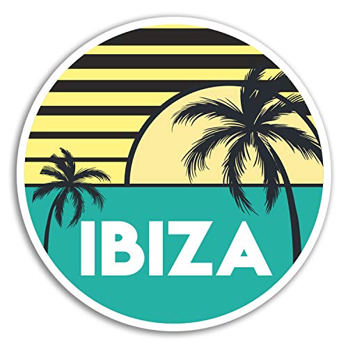 2 x 10cm Ibiza Vinyl Aufkleber - Spanien Kühle Reise-Aufkleber Laptop Gepäck # 18185 (10 cm breit) von DestinationVinyl