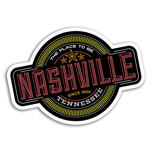 2 x 10cm Nashville Vinyl Aufkleber - Tennessee USA Aufkleber Laptop Gepäck # 18108 (10 cm breit) von DestinationVinyl