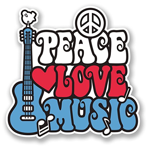 2 x LOVE PEACE Music Vinyl Aufkleber Aufkleber Laptop Reise Gepäck Auto Cool Schild Fun # 5659-10cm/100mm Wide von DestinationVinyl