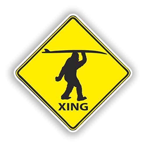 2 x Surf Sasquatch CROSSING Vinyl Aufkleber Reise Gepäck Big Foot # Metallperle - 10cm/101mm Wide 2 x Surf Sasquatch CROSSING Vinyl Aufkleber Reise Gepäck Big Foot # Metallperle - 10cm/101mm Wide von DestinationVinyl