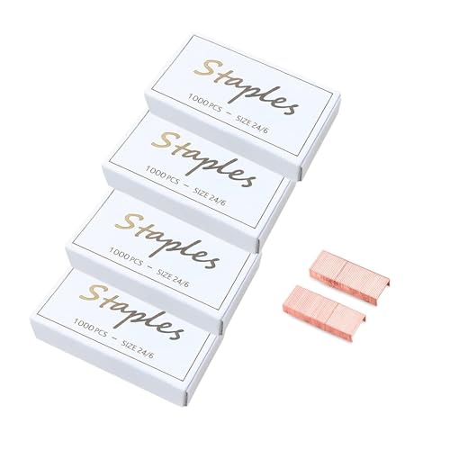 Desuibao 4000 Stück 24/6 Heftklammern Farbige Rose Gold, Tackerklammern, Klammern für Tacker, 50 Stück Tackernadeln pro Streifen, 4 Box Desuibao 4000 Stück 24/6 Heftklammern Farbige Rose Gold, Tackerklammern, Klammern für Tacker, 50 Stück Tackernadeln pro Streifen, 4 Box von Desuibao