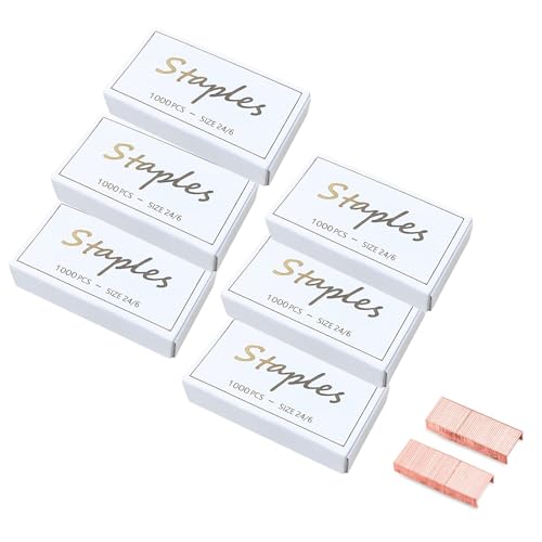 Desuibao 6000 Stück 24/6 Heftklammern Farbige Rose Gold, Tackerklammern, Klammern für Tacker, 50 Stück Tackernadeln pro Streifen, 6 Box Desuibao 6000 Stück 24/6 Heftklammern Farbige Rose Gold, Tackerklammern, Klammern für Tacker, 50 Stück Tackernadeln pro Streifen, 6 Box von Desuibao