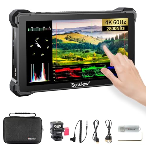 Desview R7III Kamera Field Monitor 7 Zoll, 2800 nits Touchscreen Full HD 160° Ansicht Winkel 4K HDMI mit 3D LUT DCI-P3 Wellenform Histogramm Peaking Focus Full Funktion für DSLR Camcorder von Desview