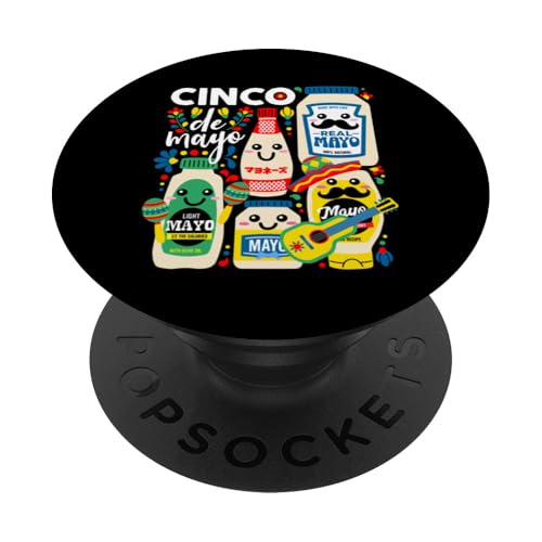 Cinco De Mayo 5 süße Kawaii-Mayonnaise-Gläser mit festlicher Grafik PopSockets Klebender PopGrip Cinco De Mayo 5 süße Kawaii-Mayonnaise-Gläser mit festlicher Grafik PopSockets Klebender PopGrip von Detour Shirts