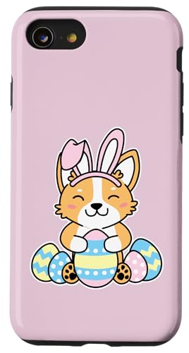 Niedliches Corgi Osterhasenkostüm Hasenohren Kawaii Grafik Hülle für iPhone SE (2020) / 7 / 8 von Detour Shirts