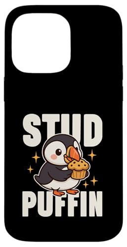 Stud Papageientaucher isst einen Muffin Niedlicher Kawaii-Vogel Lustiges Essen-Wortspiel Hülle für iPhone 14 Pro Max von Detour Shirts