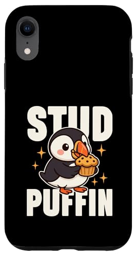 Stud Papageientaucher isst einen Muffin Niedlicher Kawaii-Vogel Lustiges Essen-Wortspiel Hülle für iPhone XR Stud Papageientaucher isst einen Muffin Niedlicher Kawaii-Vogel Lustiges Essen-Wortspiel Hülle für iPhone XR von Detour Shirts