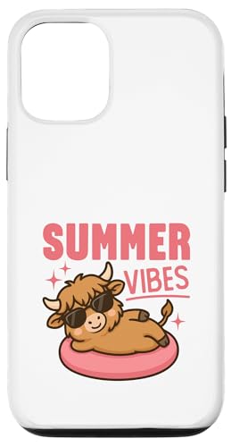 Süße Sommer-Vibes Kawaii-Hochlandkuh auf einer Röhre Poolzeit Hülle für iPhone 12/12 Pro Süße Sommer-Vibes Kawaii-Hochlandkuh auf einer Röhre Poolzeit Hülle für iPhone 12/12 Pro von Detour Shirts