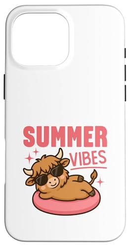 Süße Sommer-Vibes Kawaii-Hochlandkuh auf einer Röhre Poolzeit Hülle für iPhone 16 Pro Max Süße Sommer-Vibes Kawaii-Hochlandkuh auf einer Röhre Poolzeit Hülle für iPhone 16 Pro Max von Detour Shirts