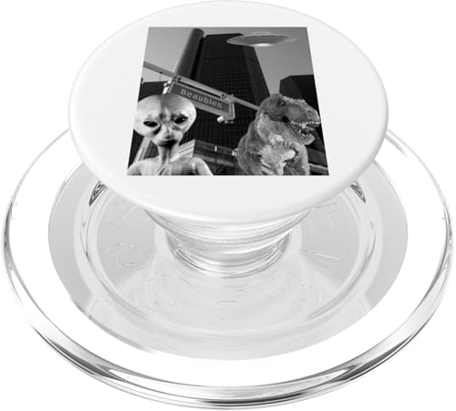 Alien UFO Dinosaurier Invasion Detroit Michigan PopSockets PopGrip für MagSafe Alien UFO Dinosaurier Invasion Detroit Michigan PopSockets PopGrip für MagSafe von Detroit Original Apparel