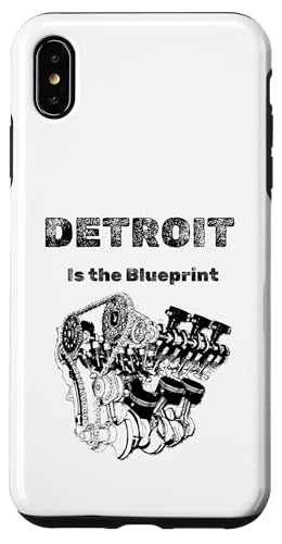 Detroit Blueprint Motordesign Moderne Technologiestadt Hülle für iPhone XS Max von Detroit Original Apparel