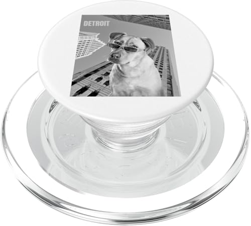 Detroit Cool Dog in Sonnenbrille Urban Pup Schwarz & Weiß PopSockets PopGrip für MagSafe Detroit Cool Dog in Sonnenbrille Urban Pup Schwarz & Weiß PopSockets PopGrip für MagSafe von Detroit Original Apparel