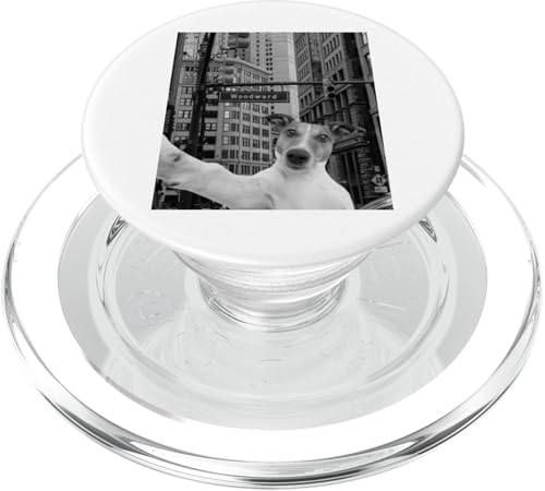 Detroit Dog Selfie Woodward Lustiger Jack Russell Michigan PopSockets PopGrip für MagSafe Detroit Dog Selfie Woodward Lustiger Jack Russell Michigan PopSockets PopGrip für MagSafe von Detroit Original Apparel