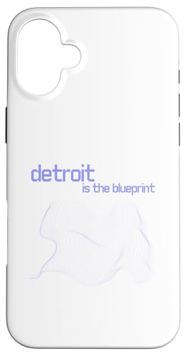 Detroit Is The Blueprint Tech-inspirierte geometrische Stadtkunst Hülle für iPhone 16 Plus von Detroit Original Apparel