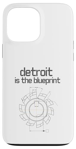 Detroit Legacy Blueprint — Moderne Stadt in Michigan Hülle für iPhone 13 Pro Max von Detroit Original Apparel