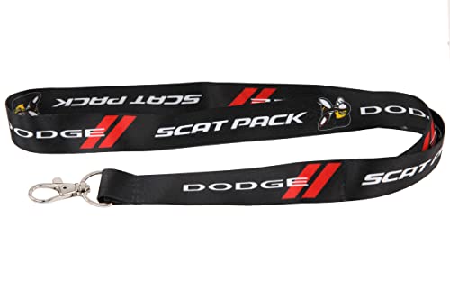 Detroit Shirt Company Dodge Scat Pack Schlüsselband mit drehbarem Karabinerverschluss, Schwarz Detroit Shirt Company Dodge Scat Pack Schlüsselband mit drehbarem Karabinerverschluss, Schwarz von Detroit Shirt Company