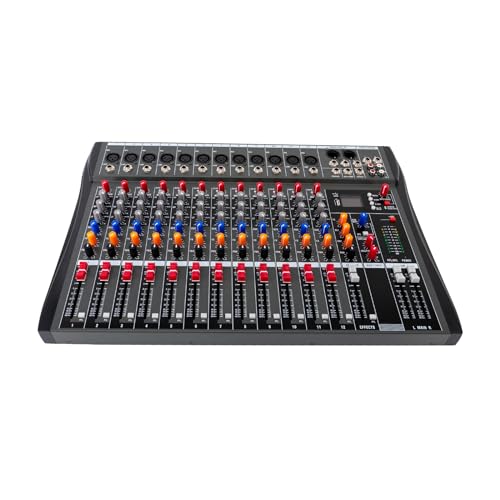 Schwarz Audiomischer, 12-Kanal Studio Audio Mixer mit XLR Mikrofon Sockel 48V Netzteil für Computer Recording, für Hause KTV, Campus Sprache, Konferenzen 51.5 * 34 * 3.7cm Schwarz Audiomischer, 12-Kanal Studio Audio Mixer mit XLR Mikrofon Sockel 48V Netzteil für Computer Recording, für Hause KTV, Campus Sprache, Konferenzen 51.5 * 34 * 3.7cm von Dettchan