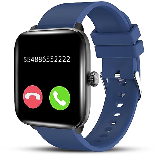Deunis ST20 Smartwatch 1,96 Zoll HD für Damen Herren mit Telefonfunktion und Benachrichtigungen, kompatibel mit Android iOS,Fitness Tracker, Schlafmonitor, Schrittzähler (Blau) von Deunis
