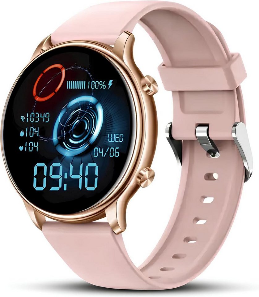Deunis Smartwatch (1,3 Zoll, Android iOS), Armbanduhr kompatibel mit Android iOS, Schlafmonitor Fitness Tracker von Deunis