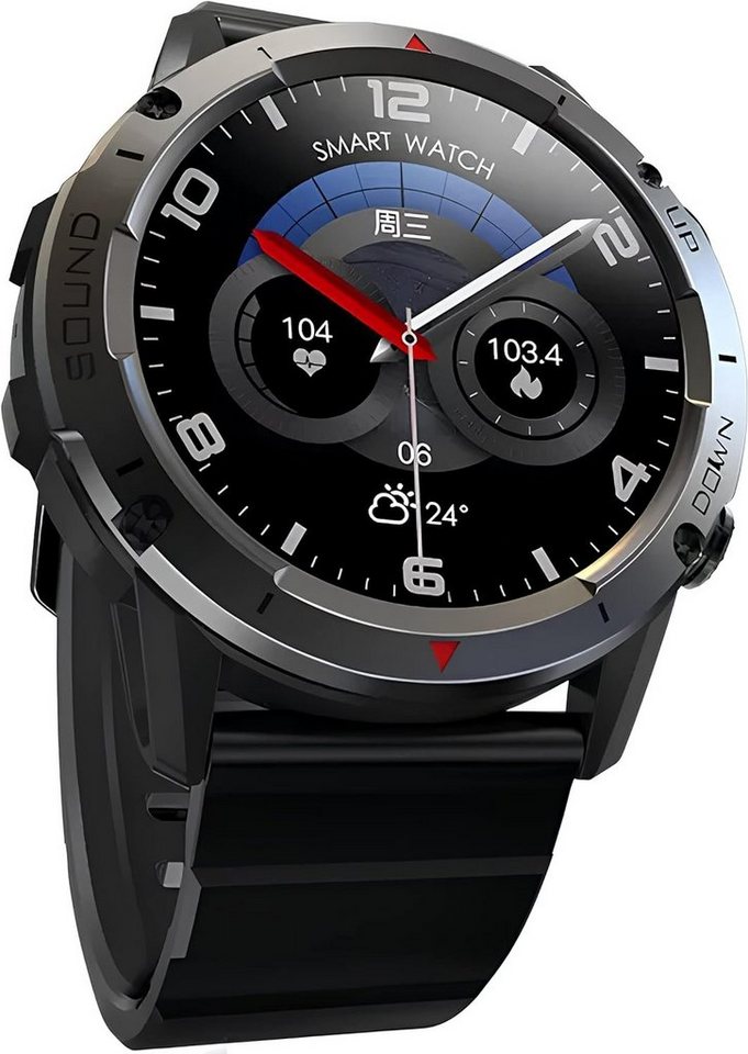 Deunis Smartwatch (1,39 Zoll, Android iOS), Telefonfunktion Schlafmonitor Schrittzähler Fitness Sportuhr Herren von Deunis