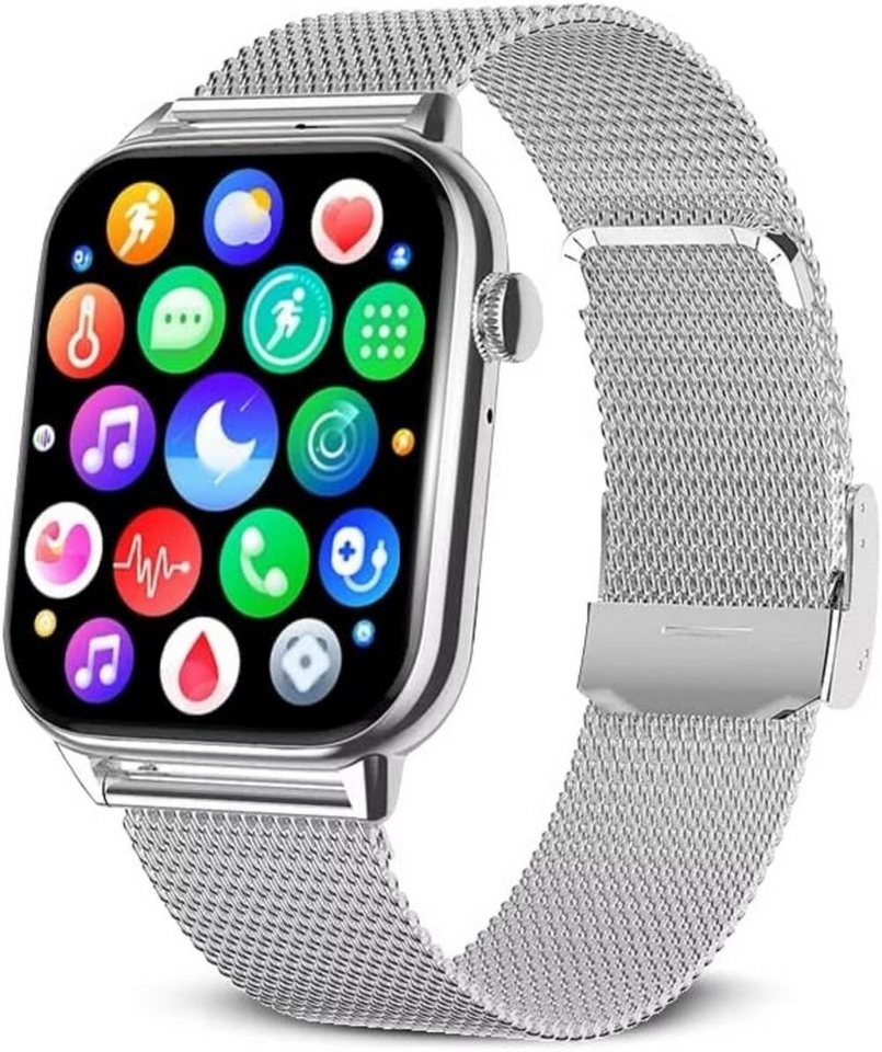 Deunis Smartwatch (1,9 Zoll, Android iOS), Fitnessuhr mit Telefonfunktion Schlafmonitor Fitnessuhr Sportuhr von Deunis