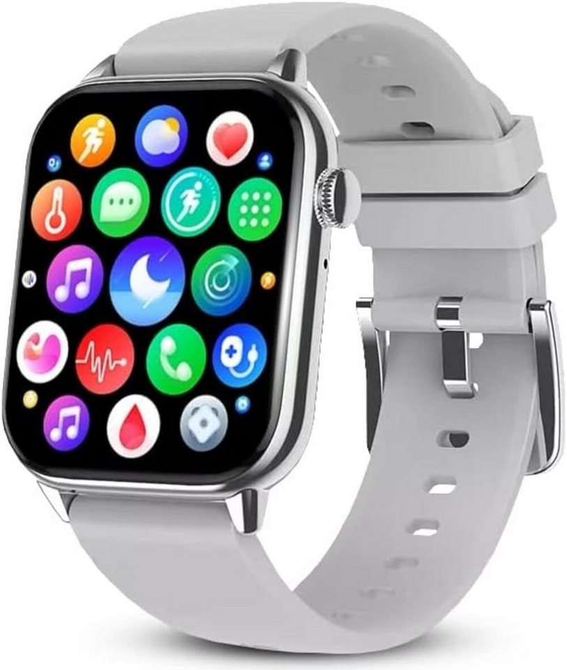 Deunis Smartwatch (1,9 Zoll, Android iOS), Sportuhr mit Telefonfunktion für kompatibel mit Fitness Tracker von Deunis