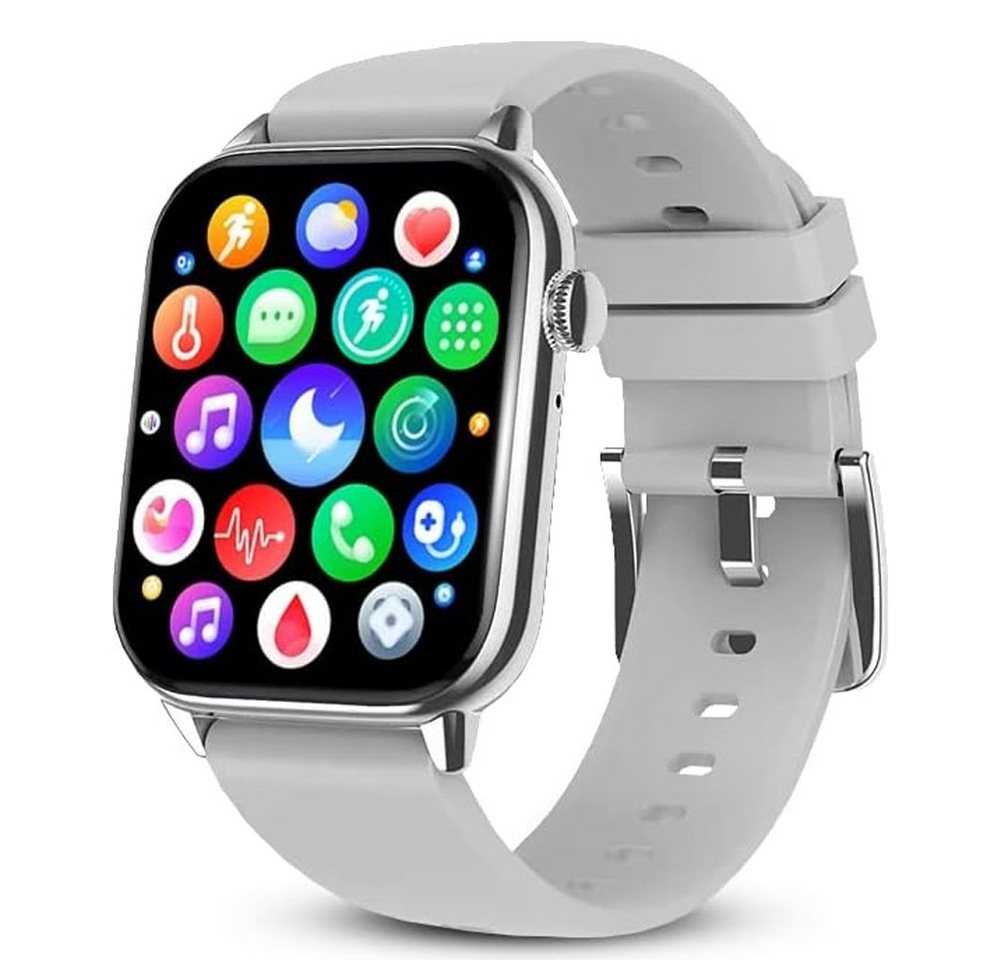 Deunis Smartwatch (1,90 Zoll, Android iOS), Fitness Tracker mit Telefonfunktion Schlafmonitor SpO2 Schrittzähler von Deunis