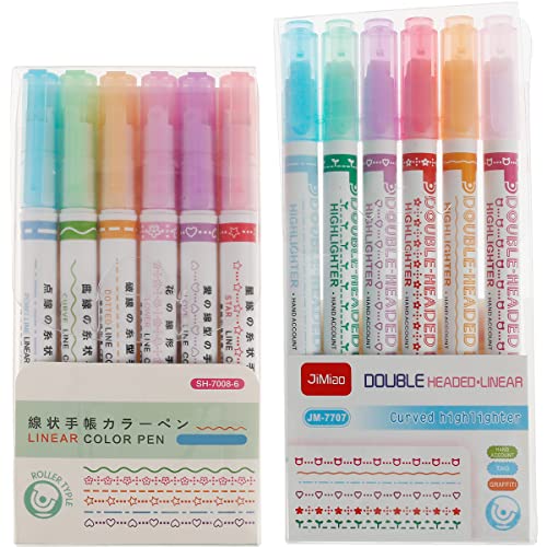 Deuson Kurven-Textmarker mit Doppelspitze, verschiedene Kurvenformen, farbige Kurvenstifte für Notizen, glattes Schreiben, Textmarker, verschiedene Farben, Textmarker für Tagebuch, Kinder, Schule Deuson Kurven-Textmarker mit Doppelspitze, verschiedene Kurvenformen, farbige Kurvenstifte für Notizen, glattes Schreiben, Textmarker, verschiedene Farben, Textmarker für Tagebuch, Kinder, Schule von Deuson