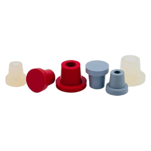 Deutsch & Neumann Naturkautschuk Hohl-Stopfen, Rot, 21mm Durchmesser, 19mm Höhe, 10 Stück Deutsch & Neumann Naturkautschuk Hohl-Stopfen, Rot, 21mm Durchmesser, 19mm Höhe, 10 Stück von Deutsch & Neumann