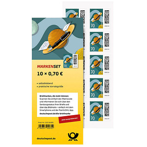 Deutsche Post 0,70 € Briefmarken "Brief auf Umlaufbahn" selbstklebend 10 St. von Deutsche Post