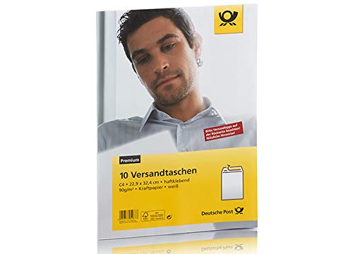 Deutsche Post 10 Versandtaschen C4 weiß haftklebend ohne Fenster von Deutsche Post