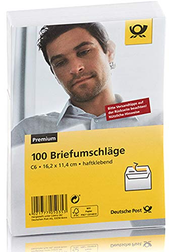Deutsche Post 100 Umschläge C6 / weiß, haftklebend, ohne Fenster / w. hk oF. von Deutsche Post