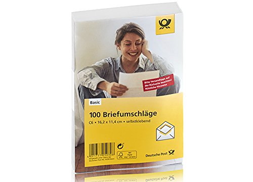 Deutsche Post 100 Umschläge C6 / weiß, selbstklebend, ohne Fenster von Deutsche Post
