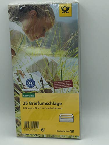 Deutsche Post 25 Umschläge DIN lang/g. sk oF. Blauer Engel von Deutsche Post