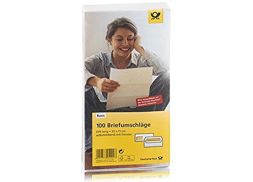 Deutsche Post Briefumschläge 100 Umschläge DIN lang weiß selbstklebend mit Fenster von Deutsche Post