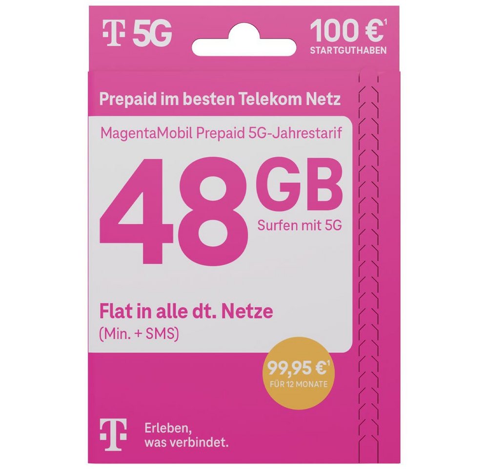 Deutsche Telekom MagentaMobil Prepaid 5G Jahrestarif SIM-Karte Prepaidkarte von Deutsche Telekom
