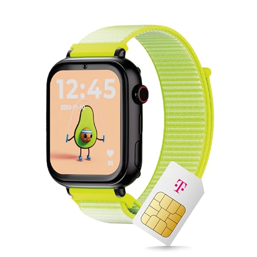 SaveFamily SaveWatch+ Kinder Smartwatch mit Telekom SIM-Karte + 30€ Amazon-Gutschein nach Registrierung - Kinderuhr mit GPS und Anruf Funktion, Nachrichten, Schulmodus, SOS (Avocado | Schwarz) von Deutsche Telekom