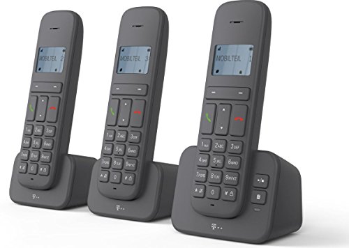 Sinus 40318193 "CA 37" Duo Schnurlostelefon (Dot-Matrix-Display, Anrufbeantworter) anthrazit von Deutsche Telekom