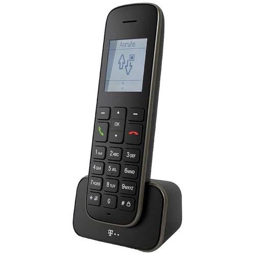 Telekom Sinus 207 Pack Schwarz Mobilteil DECT Basisstation Festnetztelefon von Deutsche Telekom